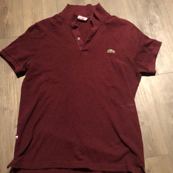 maroon lacoste shirt